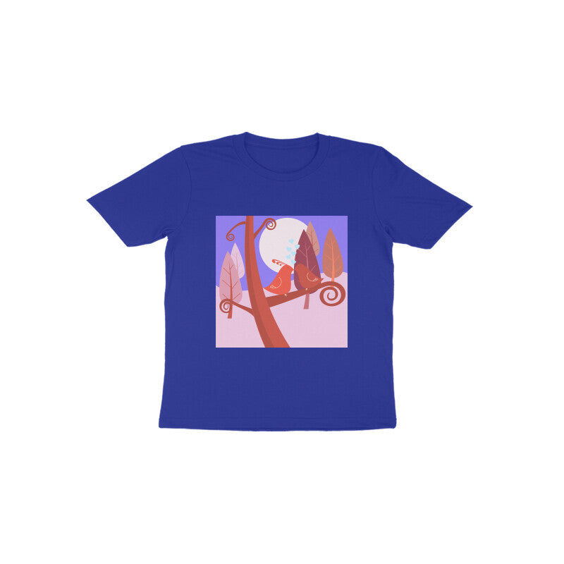 Toddler Half Sleeve Round Neck Tshirt –  2 Cute birds puraidoprints