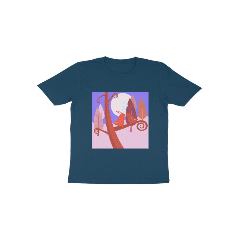 Toddler Half Sleeve Round Neck Tshirt –  2 Cute birds puraidoprints