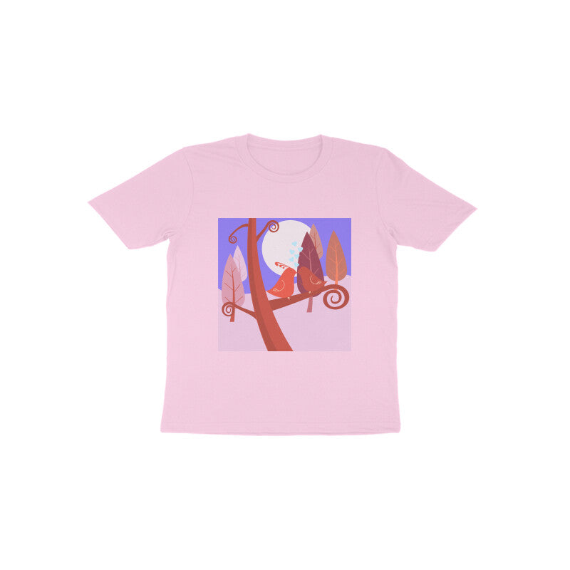Toddler Half Sleeve Round Neck Tshirt –  2 Cute birds puraidoprints