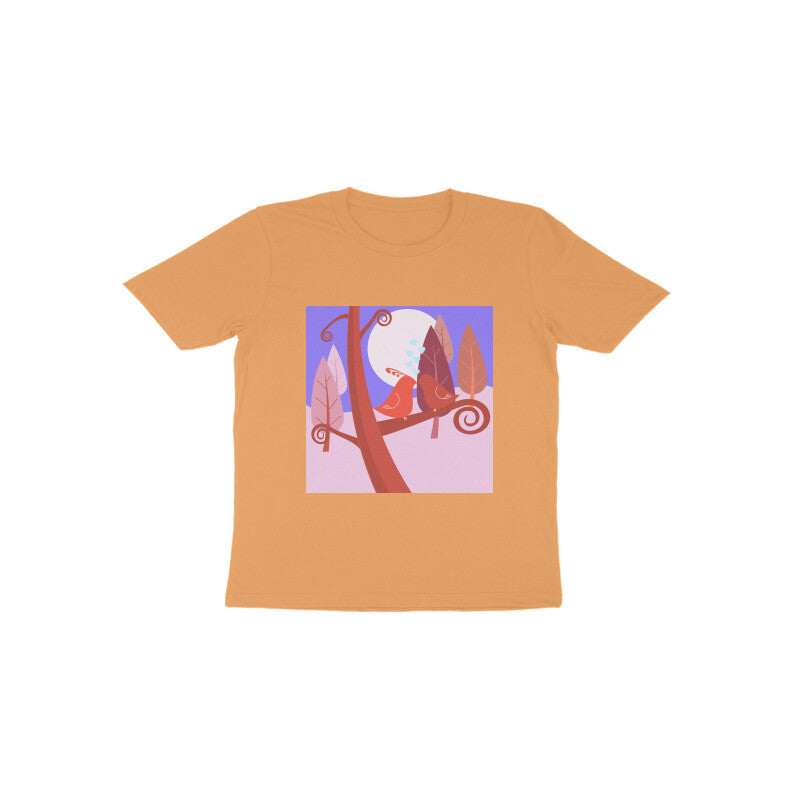 Toddler Half Sleeve Round Neck Tshirt –  2 Cute birds puraidoprints