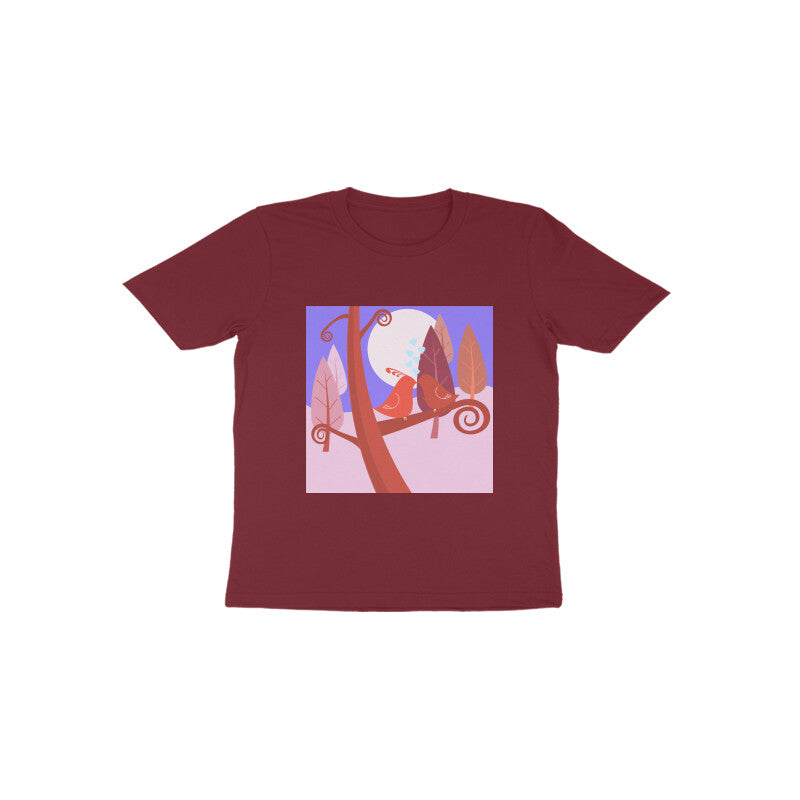 Toddler Half Sleeve Round Neck Tshirt –  2 Cute birds puraidoprints
