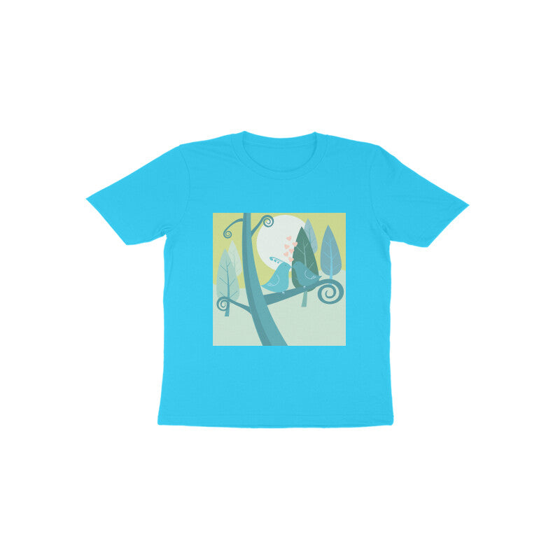 Toddler Half Sleeve Round Neck Tshirt –  2 Cute birds puraidoprints