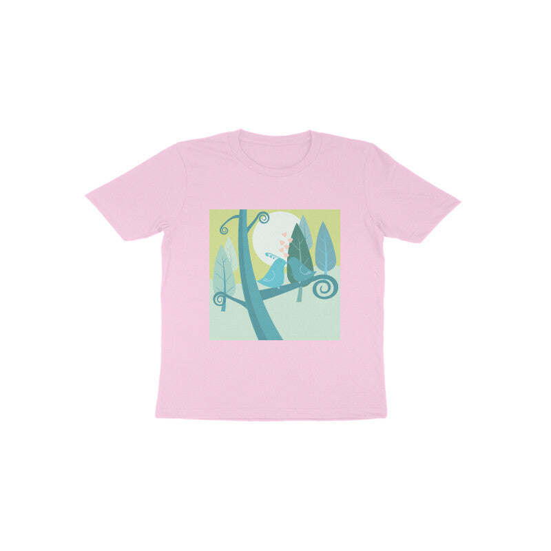 Toddler Half Sleeve Round Neck Tshirt –  2 Cute birds puraidoprints