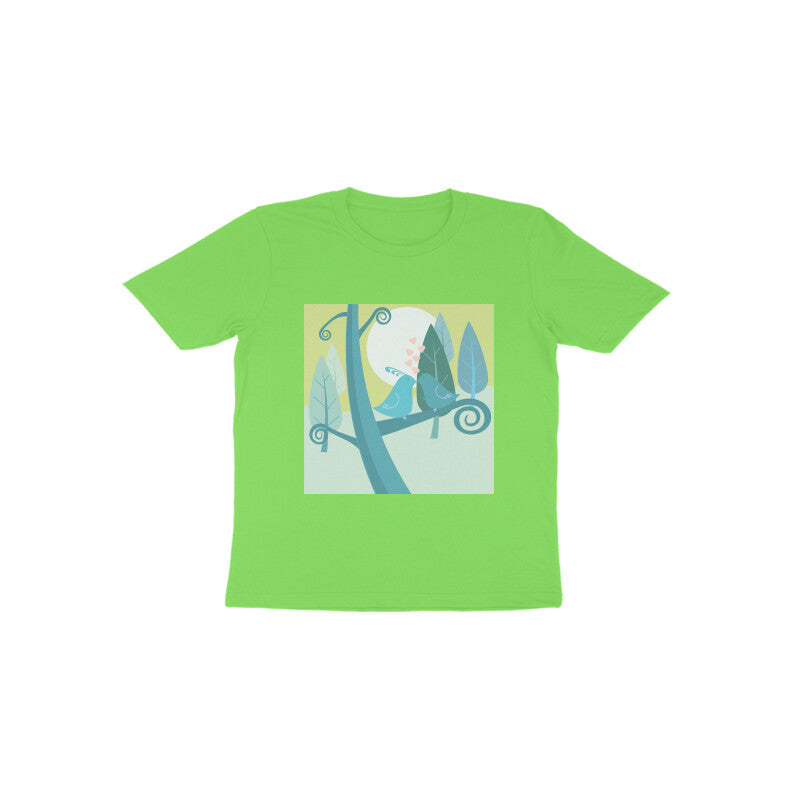 Toddler Half Sleeve Round Neck Tshirt –  2 Cute birds puraidoprints
