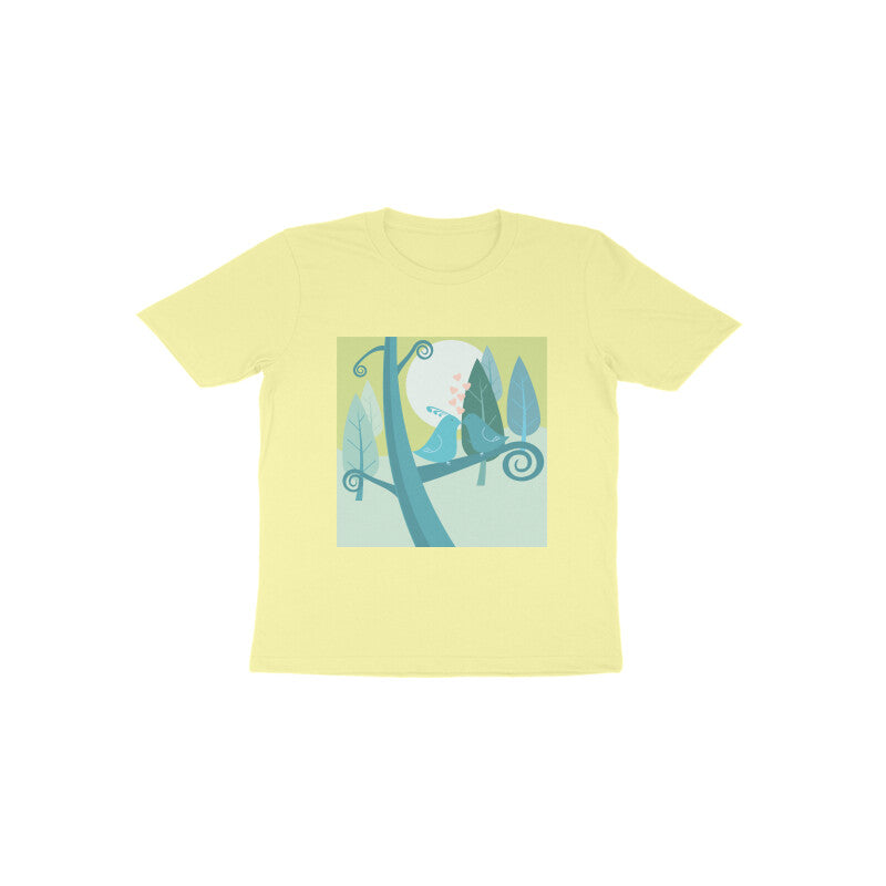 Toddler Half Sleeve Round Neck Tshirt –  2 Cute birds puraidoprints