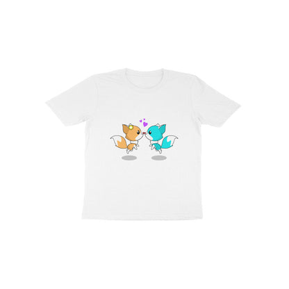 Toddler Half Sleeve Round Neck Tshirt – 2 Cute foxes puraidoprints