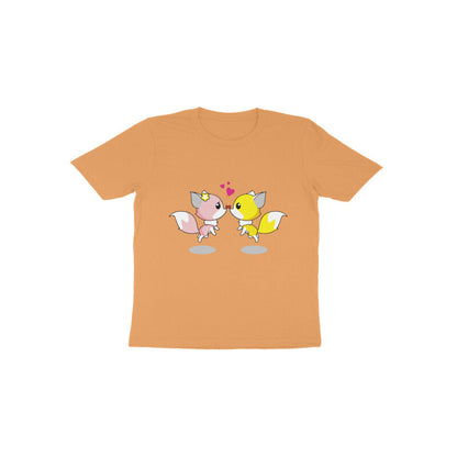 Toddler Half Sleeve Round Neck Tshirt – 2 Cute foxes puraidoprints