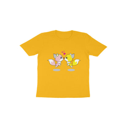 Toddler Half Sleeve Round Neck Tshirt – 2 Cute foxes puraidoprints