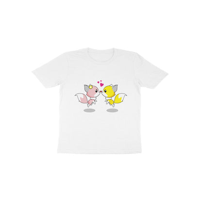 Toddler Half Sleeve Round Neck Tshirt – 2 Cute foxes puraidoprints