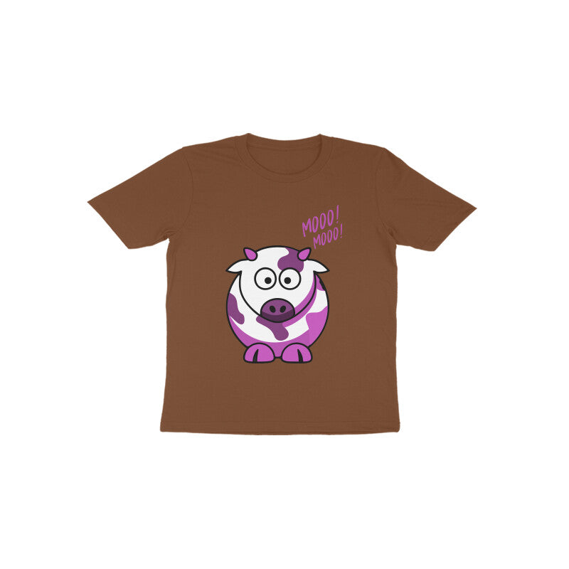 Toddler Half Sleeve Round Neck Tshirt – Cow puraidoprints