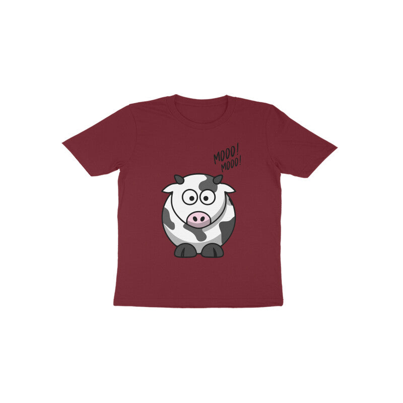 Toddler Half Sleeve Round Neck Tshirt – Cow puraidoprints