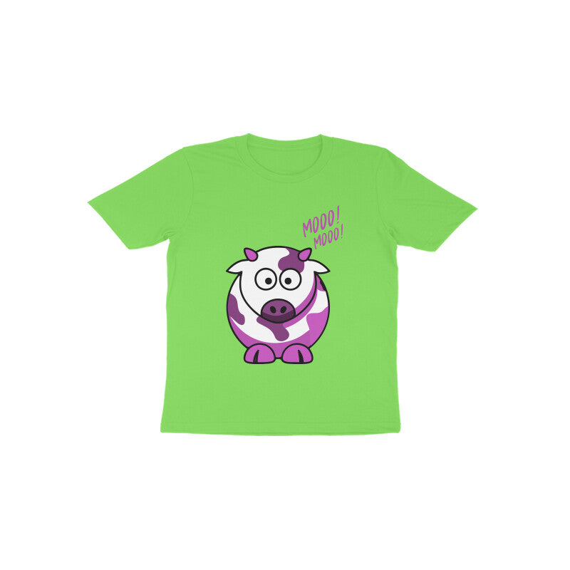 Toddler Half Sleeve Round Neck Tshirt – Cow puraidoprints