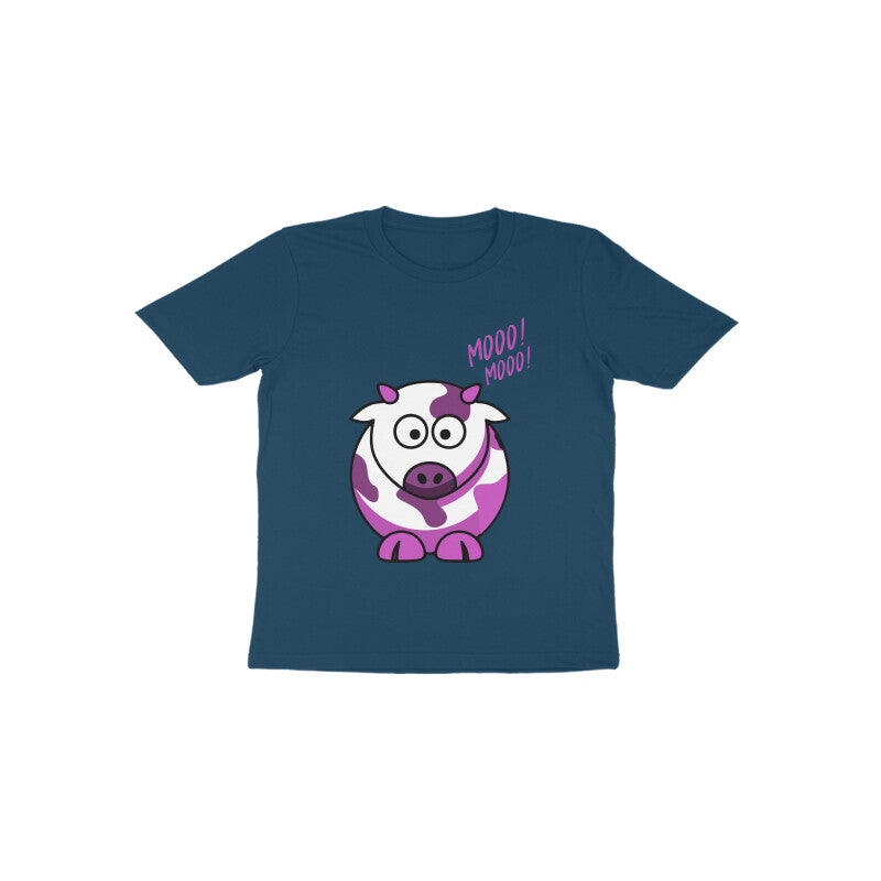 Toddler Half Sleeve Round Neck Tshirt – Cow puraidoprints