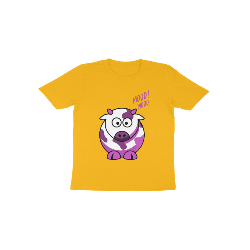 Toddler Half Sleeve Round Neck Tshirt – Cow puraidoprints