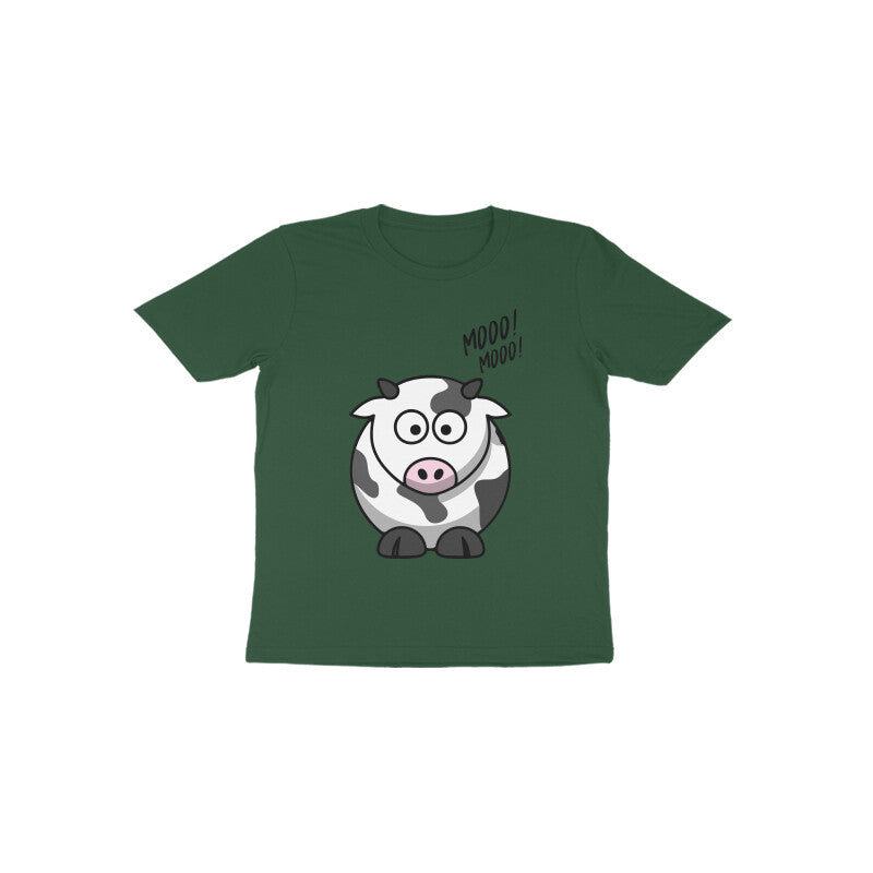 Toddler Half Sleeve Round Neck Tshirt – Cow puraidoprints