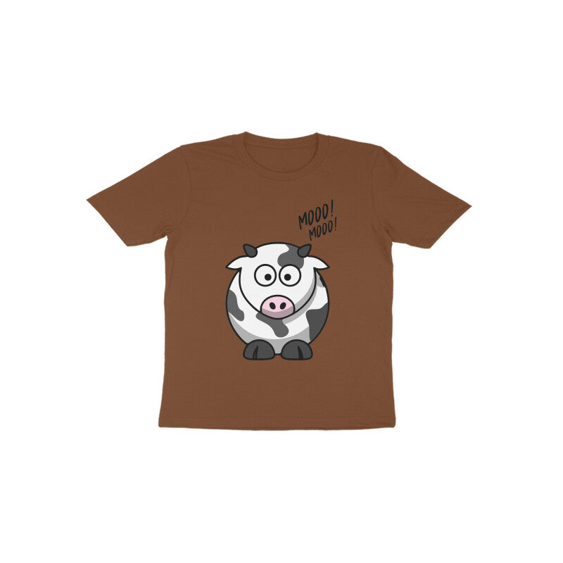 Toddler Half Sleeve Round Neck Tshirt – Cow puraidoprints