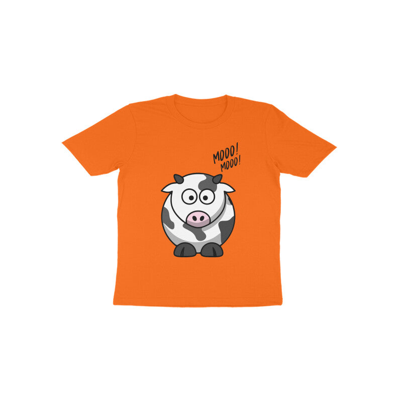 Toddler Half Sleeve Round Neck Tshirt – Cow puraidoprints