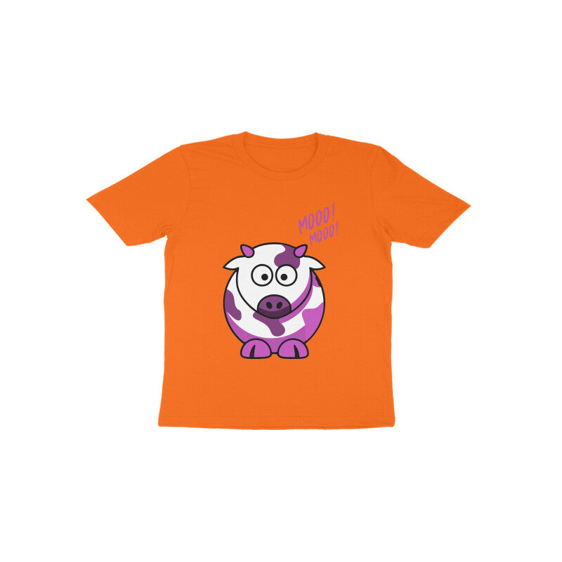 Toddler Half Sleeve Round Neck Tshirt – Cow puraidoprints