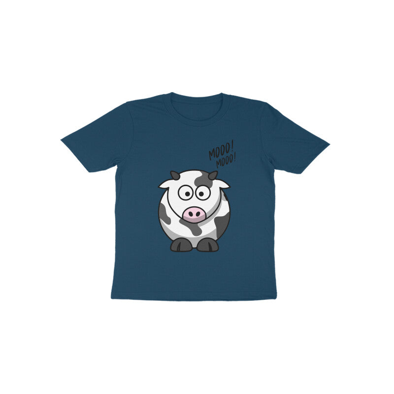 Toddler Half Sleeve Round Neck Tshirt – Cow puraidoprints