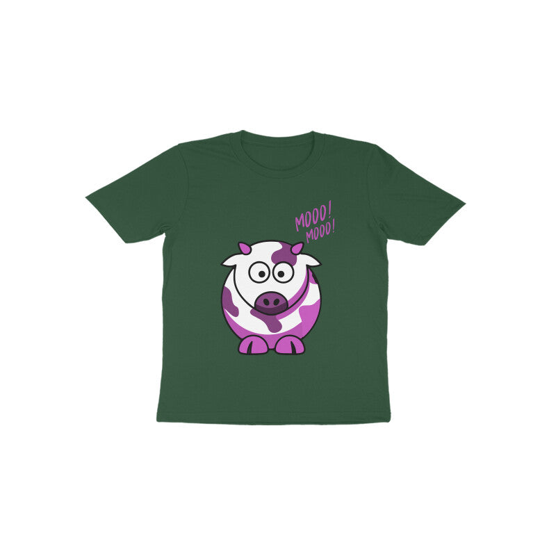 Toddler Half Sleeve Round Neck Tshirt – Cow puraidoprints