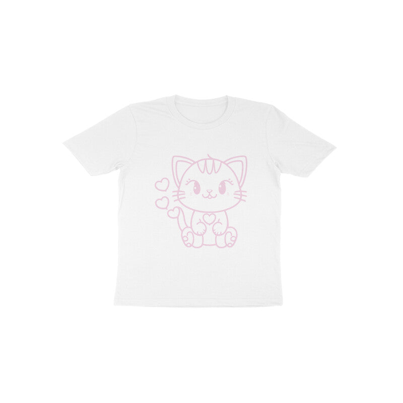 Toddler Half Sleeve Round Neck Tshirt – Cute Cat puraidoprints