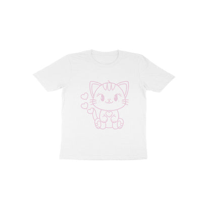 Toddler Half Sleeve Round Neck Tshirt – Cute Cat puraidoprints