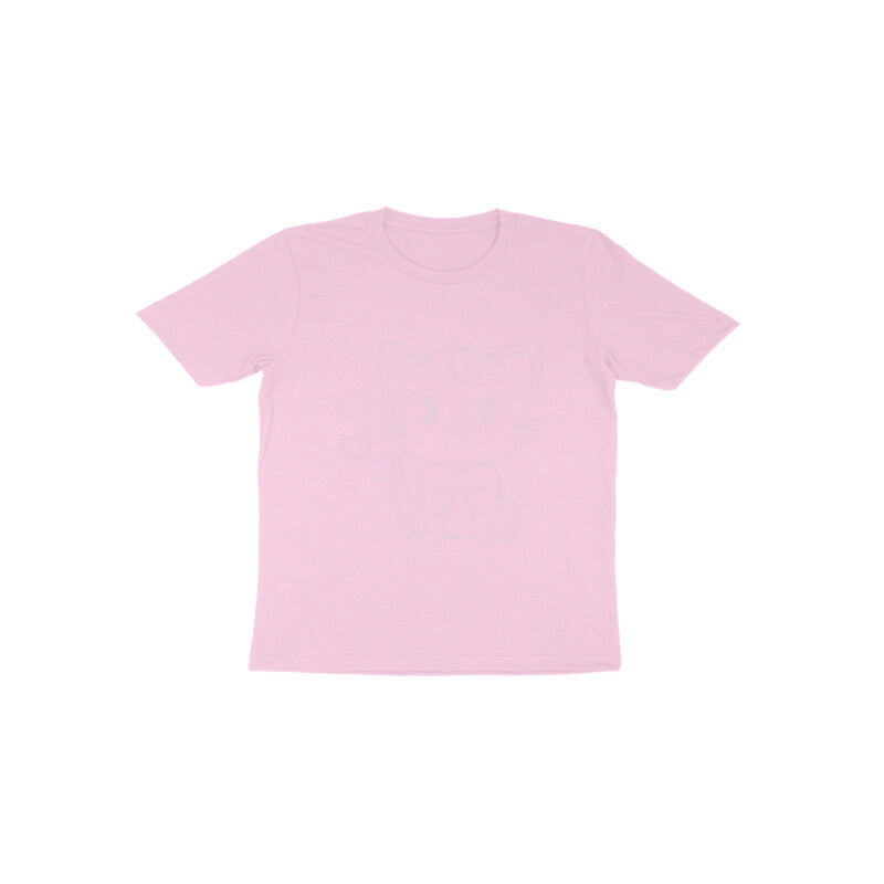 Toddler Half Sleeve Round Neck Tshirt – Cute Cat puraidoprints
