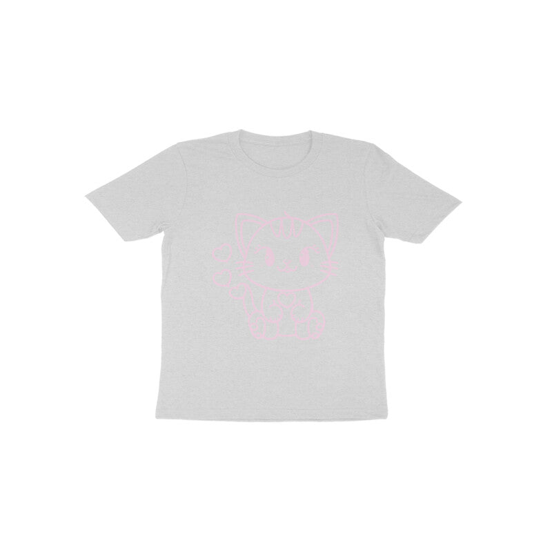 Toddler Half Sleeve Round Neck Tshirt – Cute Cat puraidoprints