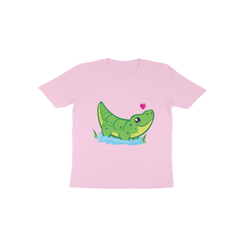 Toddler Half Sleeve Round Neck Tshirt – Cute Croc puraidoprints