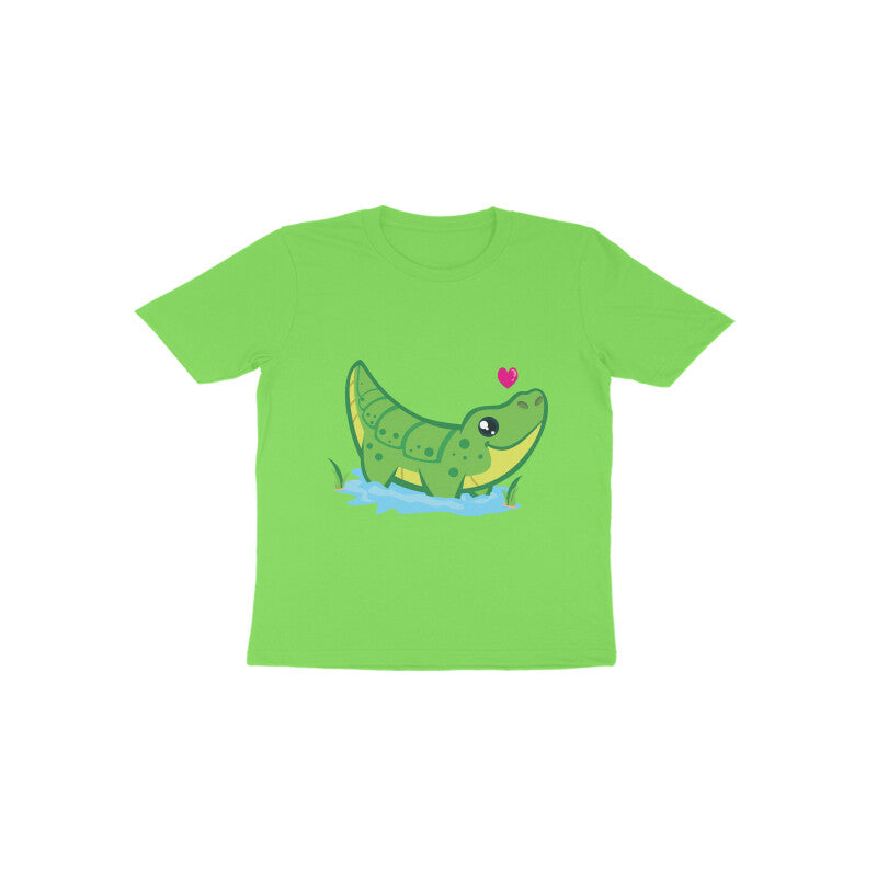 Toddler Half Sleeve Round Neck Tshirt – Cute Croc puraidoprints