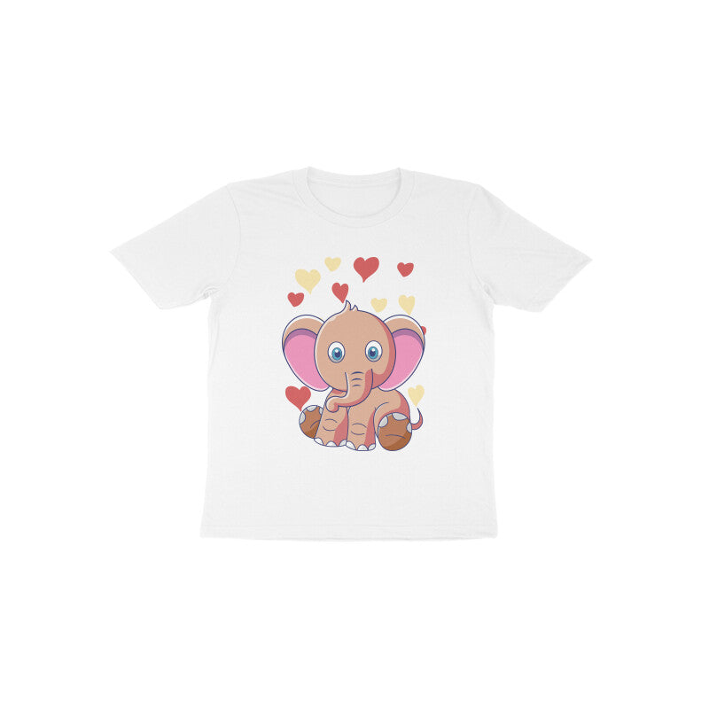Toddler Half Sleeve Round Neck Tshirt – Cute Elephant puraidoprints