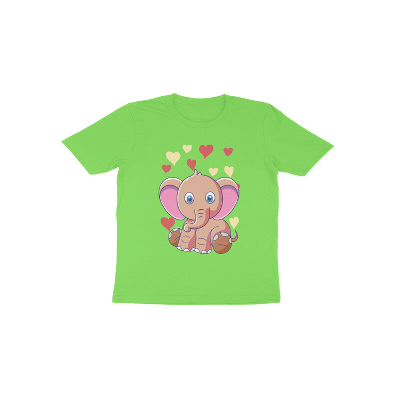 Toddler Half Sleeve Round Neck Tshirt – Cute Elephant puraidoprints