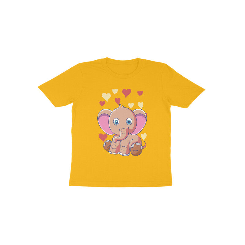 Toddler Half Sleeve Round Neck Tshirt – Cute Elephant puraidoprints