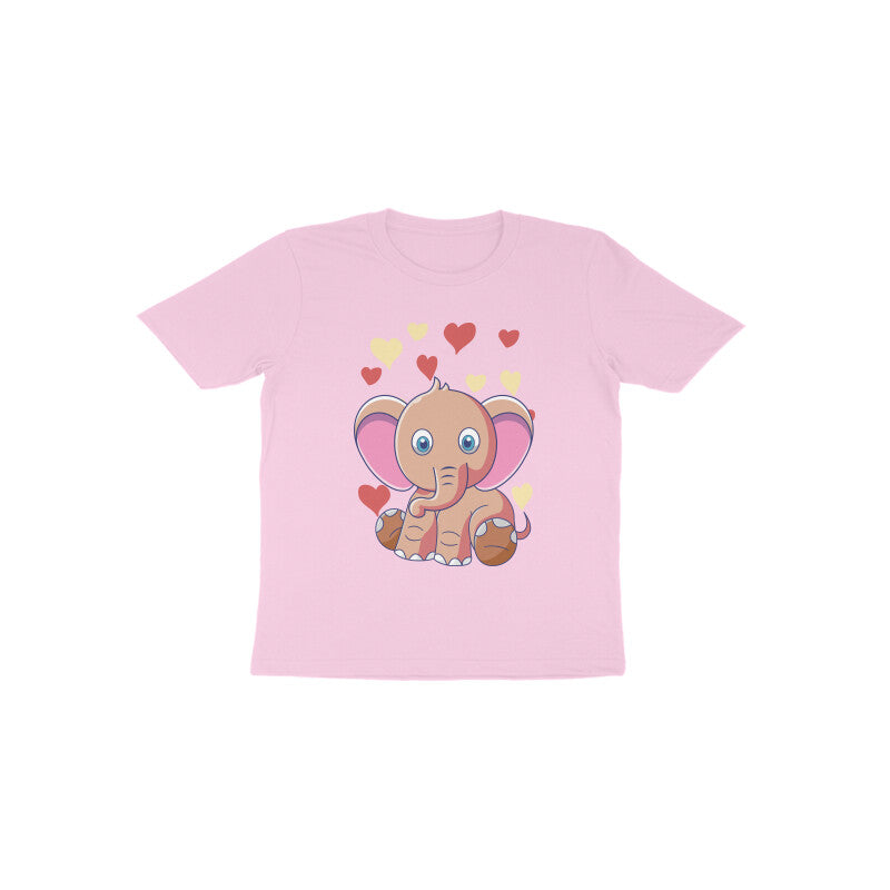 Toddler Half Sleeve Round Neck Tshirt – Cute Elephant puraidoprints