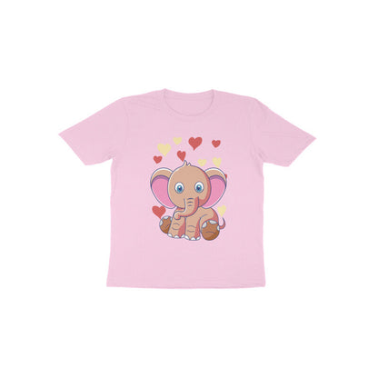 Toddler Half Sleeve Round Neck Tshirt – Cute Elephant puraidoprints