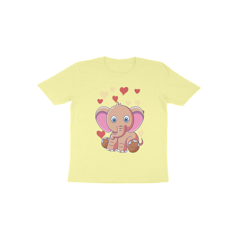 Toddler Half Sleeve Round Neck Tshirt – Cute Elephant puraidoprints