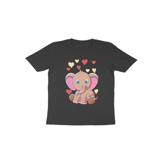 Toddler Half Sleeve Round Neck Tshirt – Cute Elephant puraidoprints