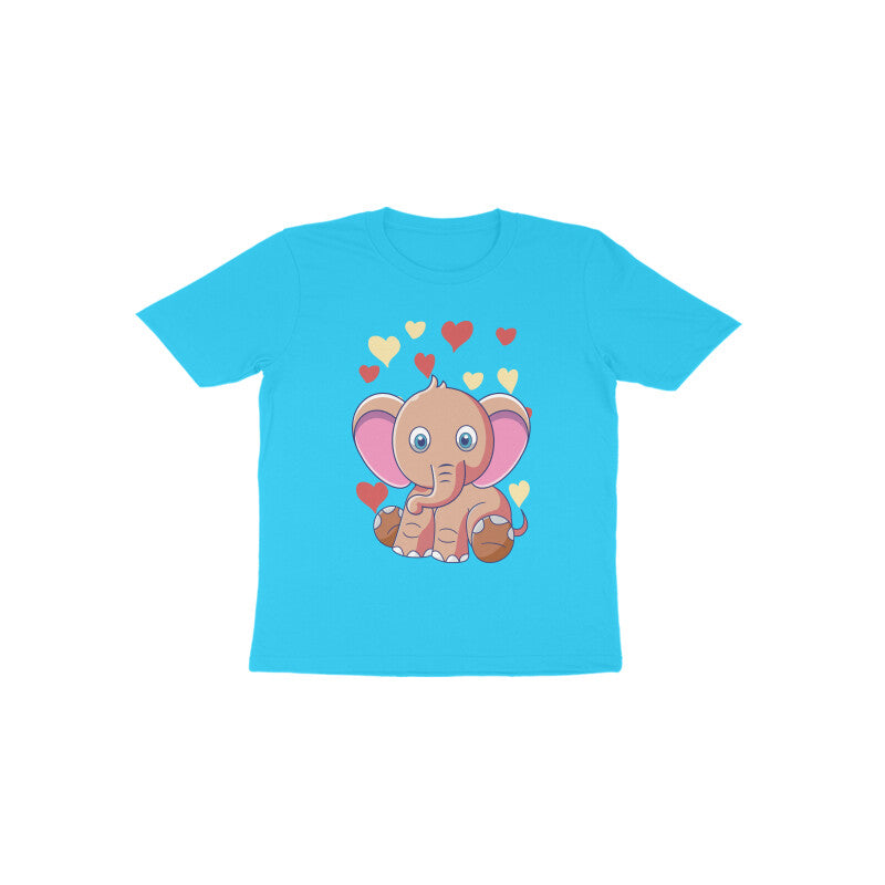 Toddler Half Sleeve Round Neck Tshirt – Cute Elephant puraidoprints