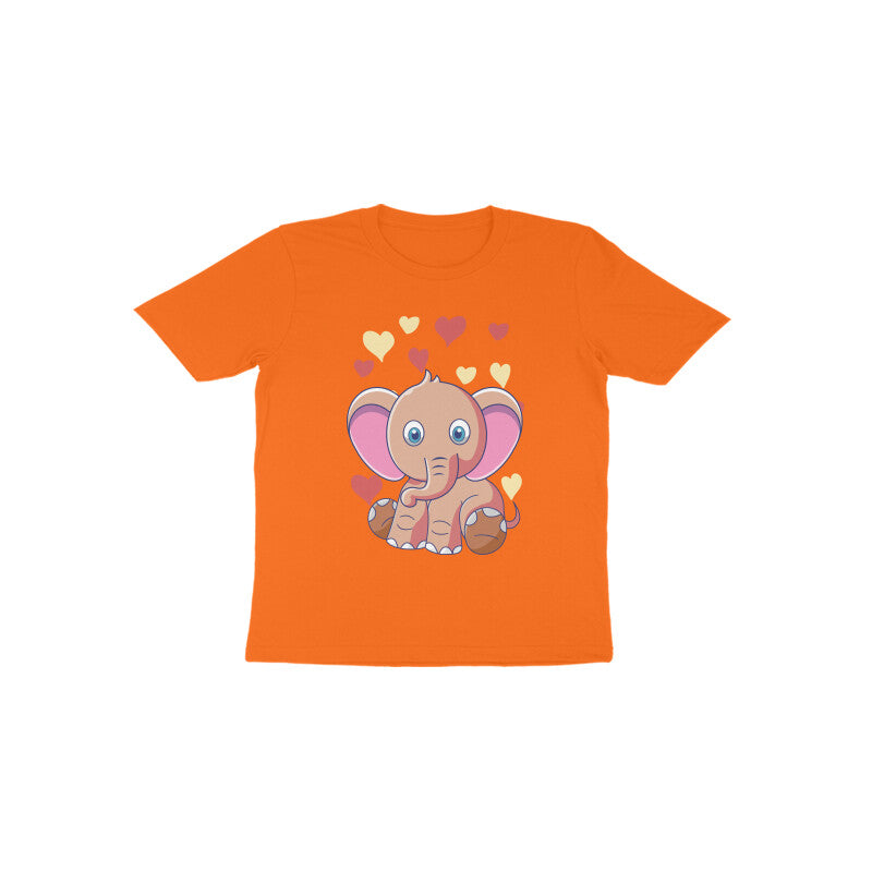 Toddler Half Sleeve Round Neck Tshirt – Cute Elephant puraidoprints