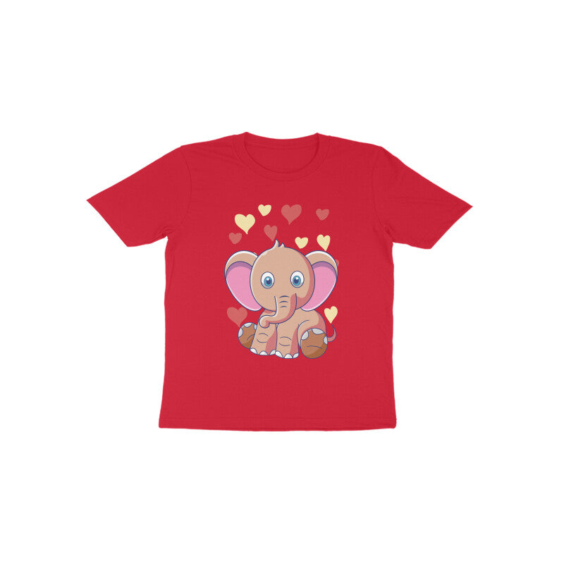 Toddler Half Sleeve Round Neck Tshirt – Cute Elephant puraidoprints