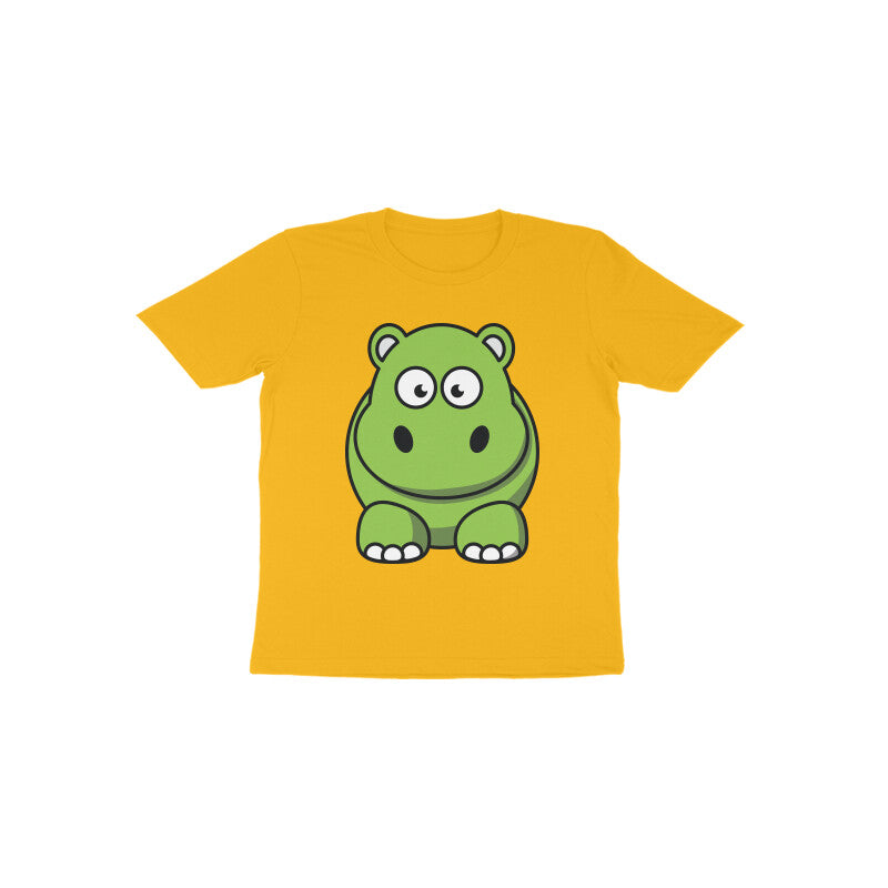 Toddler Half Sleeve Round Neck Tshirt – Cute Hippo puraidoprints