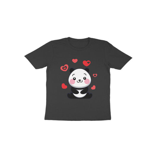 Toddler Half Sleeve Round Neck Tshirt – Cute Lovable Panda puraidoprints