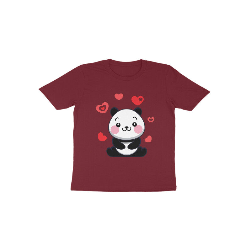 Toddler Half Sleeve Round Neck Tshirt – Cute Lovable Panda puraidoprints