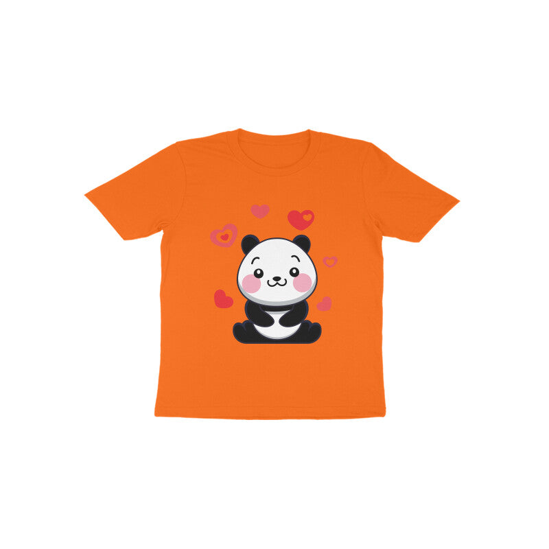 Toddler Half Sleeve Round Neck Tshirt – Cute Lovable Panda puraidoprints