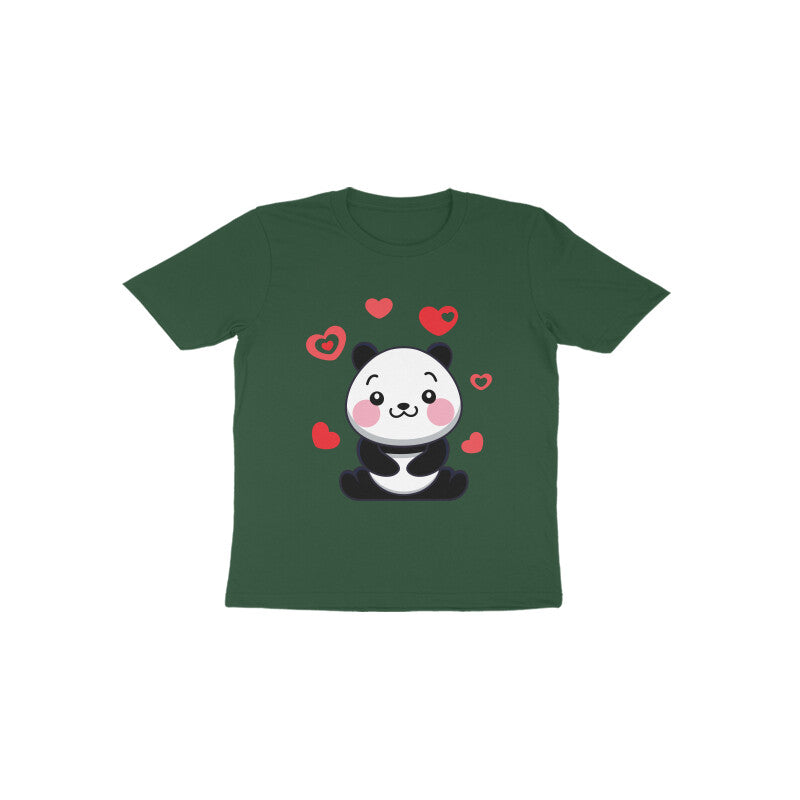 Toddler Half Sleeve Round Neck Tshirt – Cute Lovable Panda puraidoprints