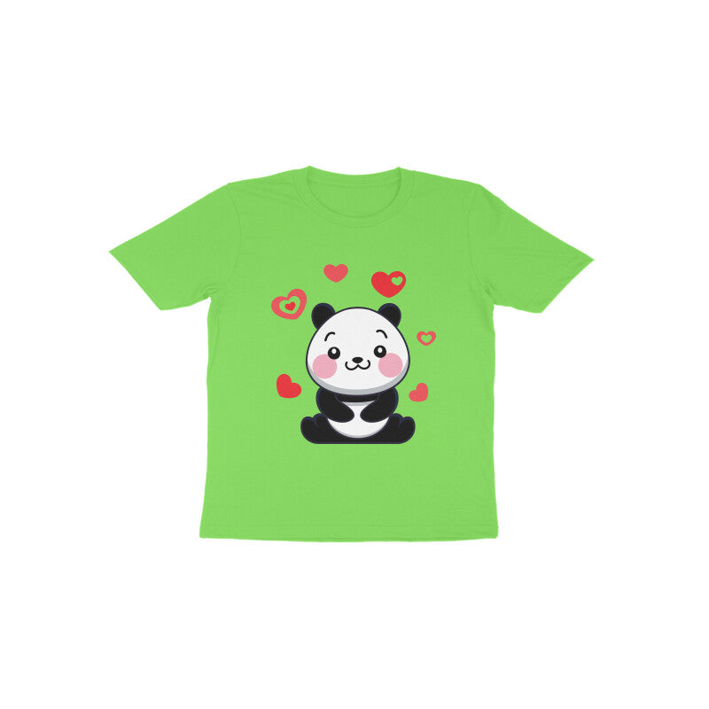 Toddler Half Sleeve Round Neck Tshirt – Cute Lovable Panda puraidoprints