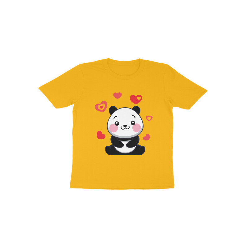 Toddler Half Sleeve Round Neck Tshirt – Cute Lovable Panda puraidoprints