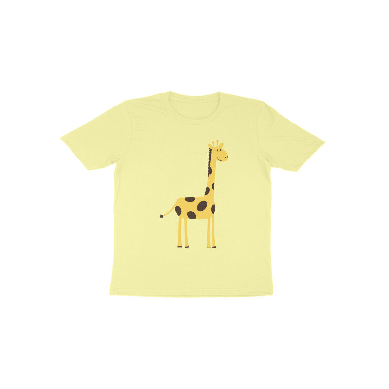 Toddler Half Sleeve Round Neck Tshirt – Cute Tall Giraffe puraidoprints