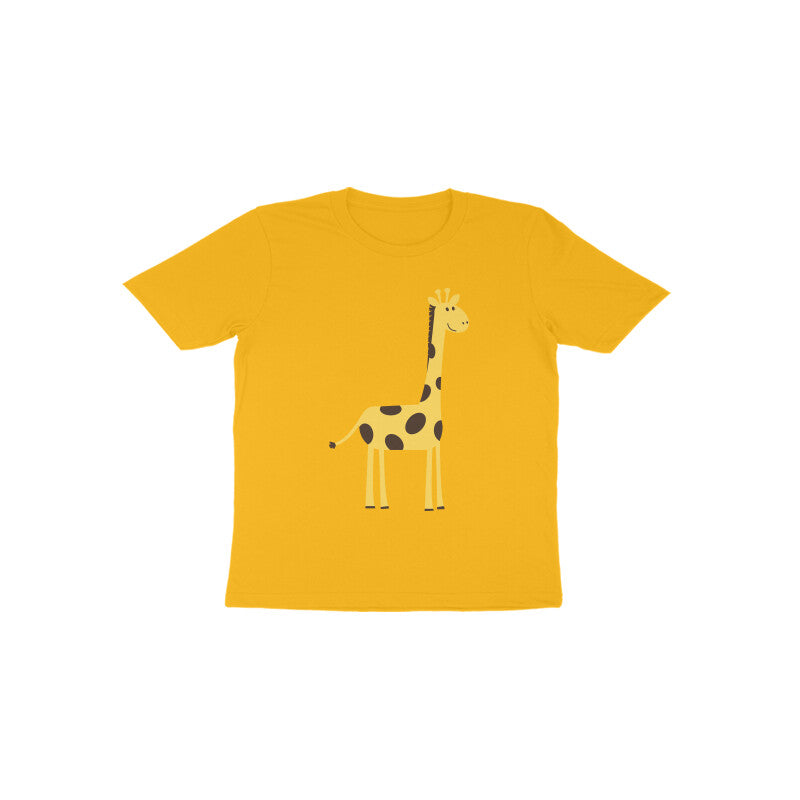 Toddler Half Sleeve Round Neck Tshirt – Cute Tall Giraffe puraidoprints