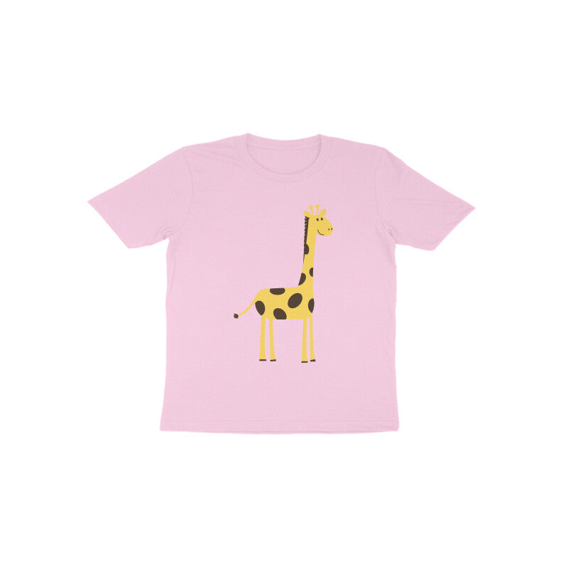 Toddler Half Sleeve Round Neck Tshirt – Cute Tall Giraffe puraidoprints